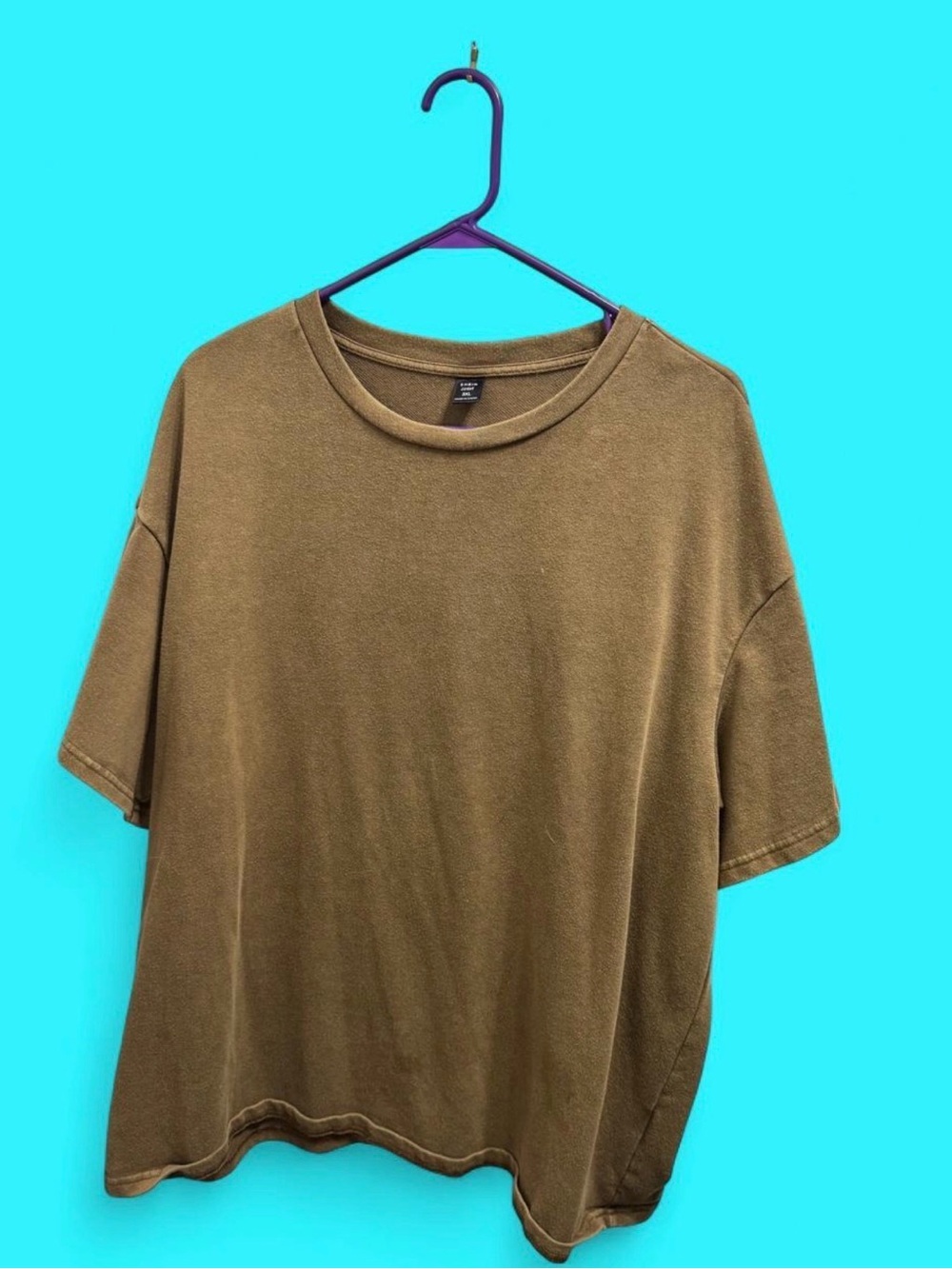 SHEIN Curve Olive Brown Shimmer Oversized Tee 3XL